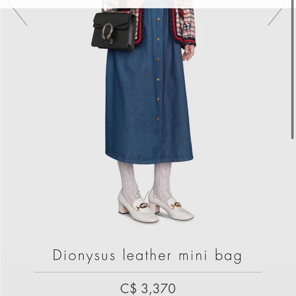 GUCCI Calfskin Dionysus Bag Dusty Grey Authentic Leather Handbag - Picture 9 of 9